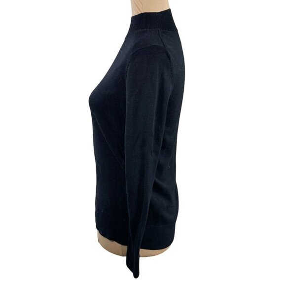 Old Navy Women's Petite Sweater Mock Neck Black Cotton Viscose Size S Petite - Picture 2 of 5